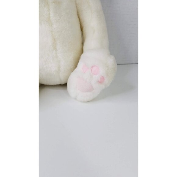 Gund Plush 11" Bunny Rabbit White Stuffed Animal Sitting Green Gold Ribbon - Picture 3 of 10